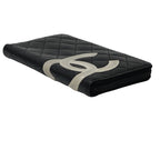 Chanel Wallet Cambon Chief Lambskin Black Pink Zip Around — view 3
