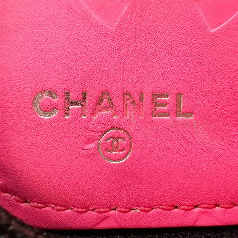 Chanel Wallet Cambon Chief Lambskin Black Pink Zip Around — view 5