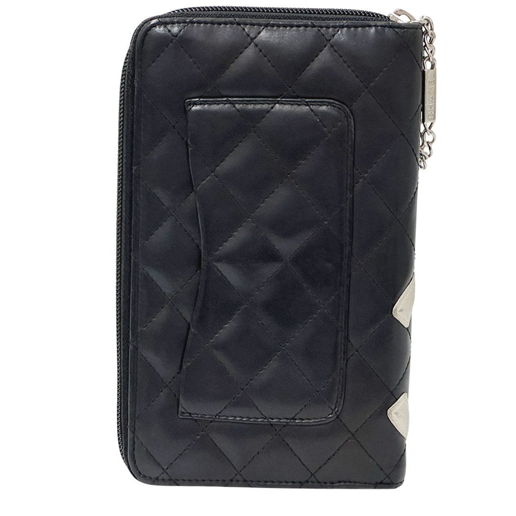 Chanel Wallet Cambon Chief Lambskin Black Pink Zip Around — view 2
