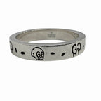 Gucci GG Logo Icon Ghost Ring 925 Sterling Silver Vintage