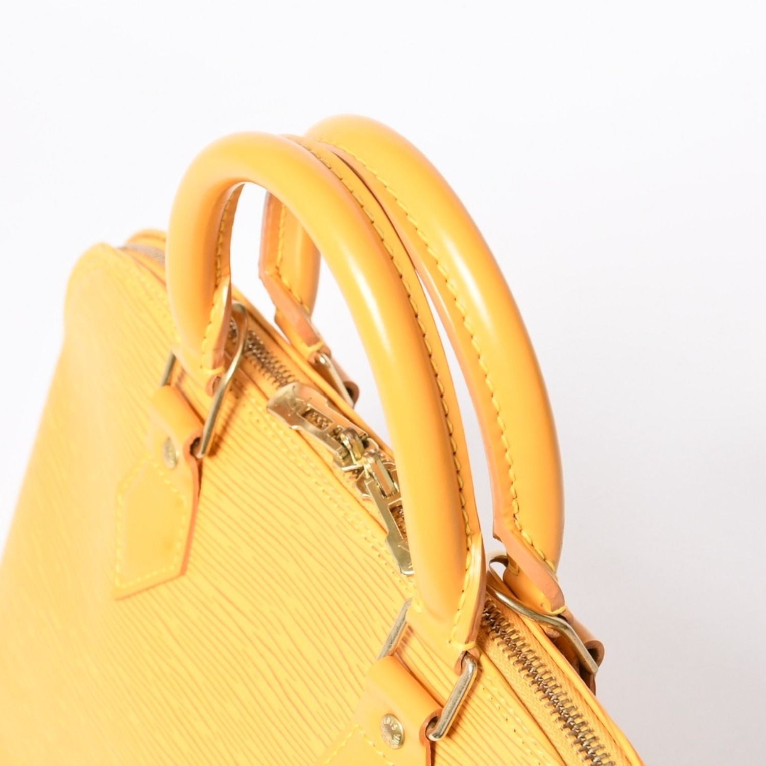 Louis Vuitton Alma Handbag Epi Leather Yellow Silver — view 7