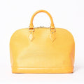 Louis Vuitton Alma Handbag Epi Leather Yellow Silver