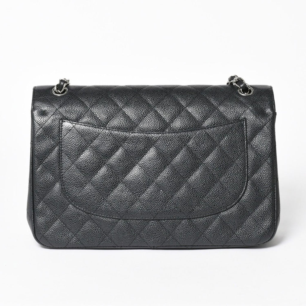 Chanel Maxi Quilted 30 Double Flap Chain Shoulder Bag CC Logo Caviar Leather — view 2