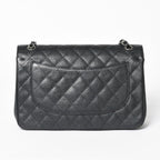 Chanel Maxi Quilted 30 Double Flap Chain Shoulder Bag CC Logo Caviar Leather — view 2