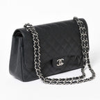 Chanel Maxi Quilted 30 Double Flap Chain Shoulder Bag CC Logo Caviar Leather — view 3