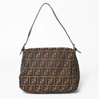 Fendi Mamma Baguette Bag Zucca Pattern Brown Vintage Silver — view 2
