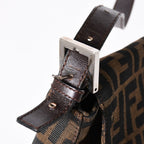 Fendi Mamma Baguette Bag Zucca Pattern Brown Vintage Silver — view 6