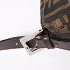 Fendi Mamma Baguette Bag Zucca Pattern Brown Vintage Silver — view 7