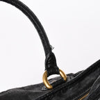 Louis Vuitton Handbag Monogram Denim Neo Cabby GM Black Leather 2-Way — view 8