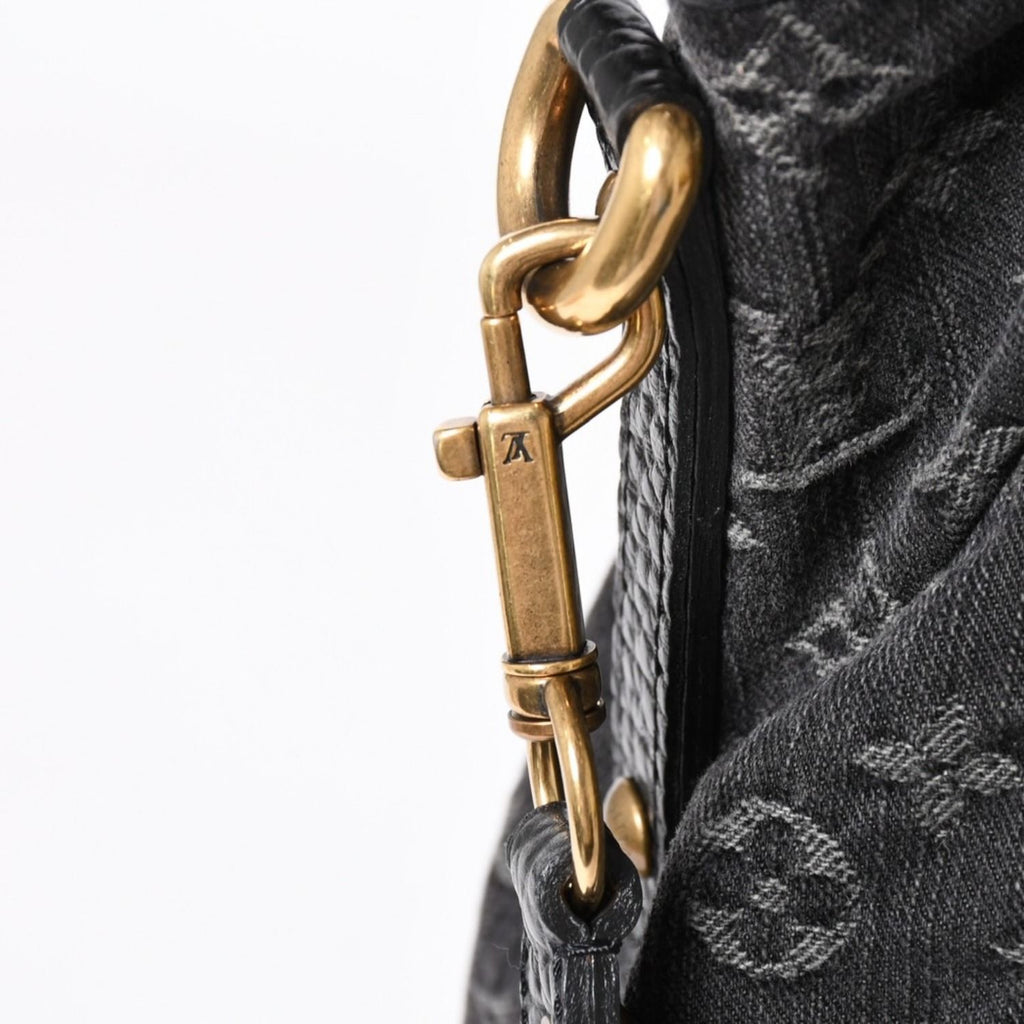 Louis Vuitton Handbag Monogram Denim Neo Cabby GM Black Leather 2-Way — view 4