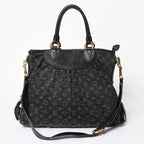 Louis Vuitton Handbag Monogram Denim Neo Cabby GM Black Leather 2-Way