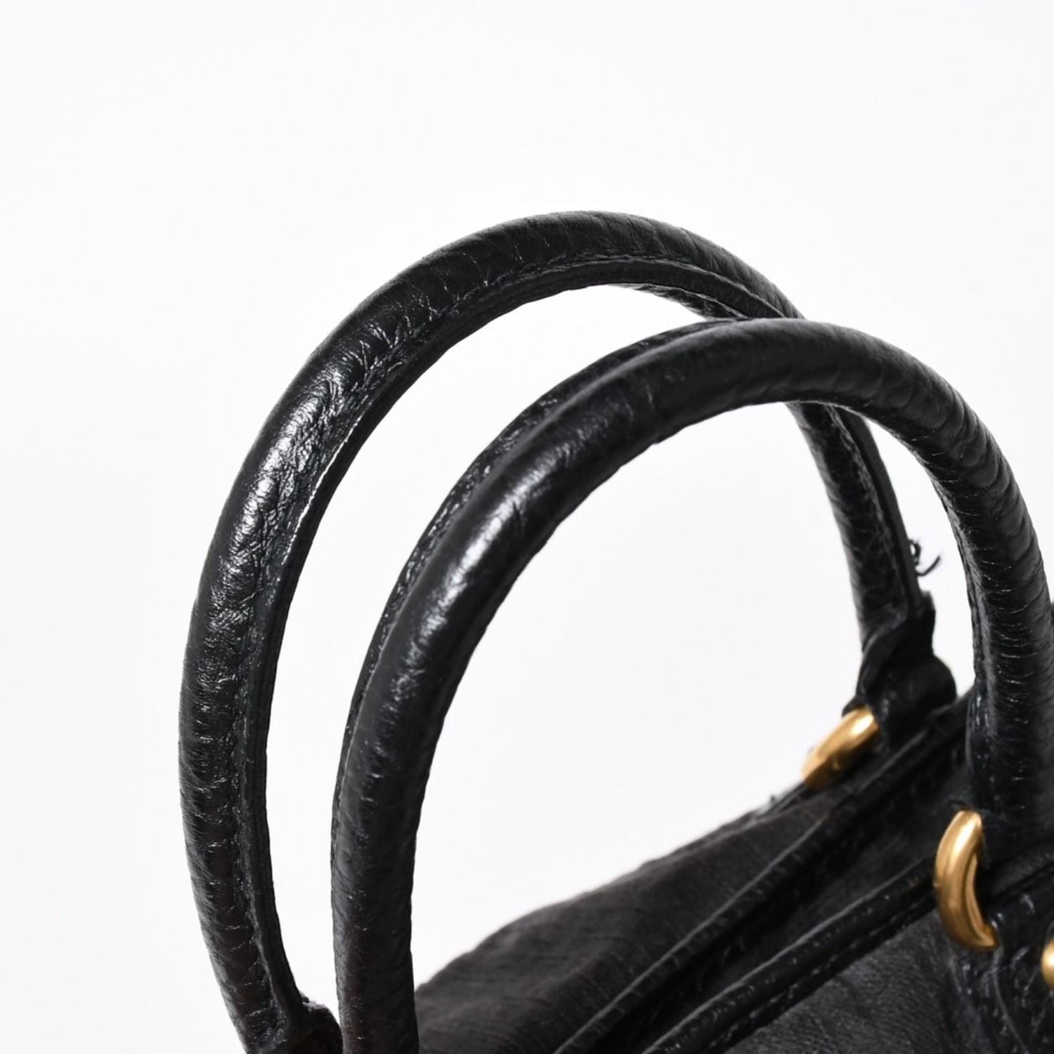 Louis Vuitton Handbag Monogram Denim Neo Cabby GM Black Leather 2-Way — view 5