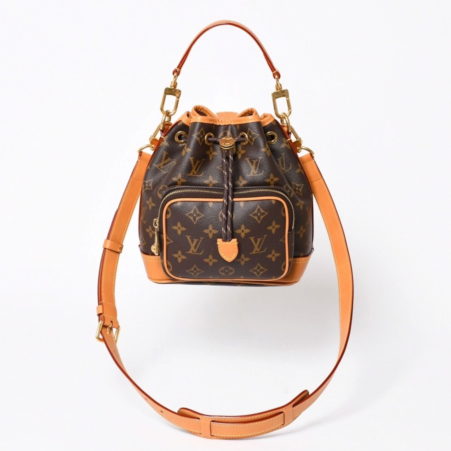 Louis Vuitton Noe Cargo Bucket Bag Brown Gold — view 2