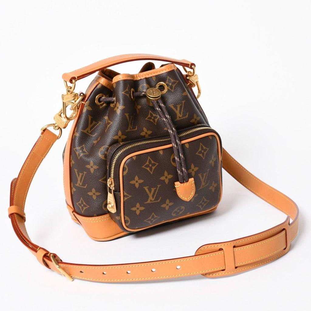 Louis Vuitton Noe Cargo Bucket Bag Brown Gold — view 4