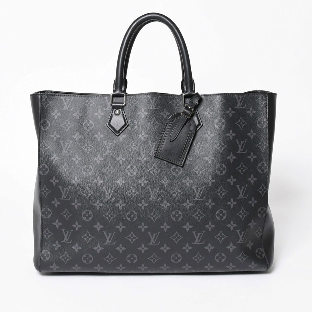 Louis Vuitton Grand Sac Tote Bag Monogram Eclipse Black Silver