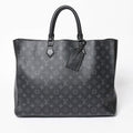 Louis Vuitton Grand Sac Tote Bag Monogram Eclipse Black Silver