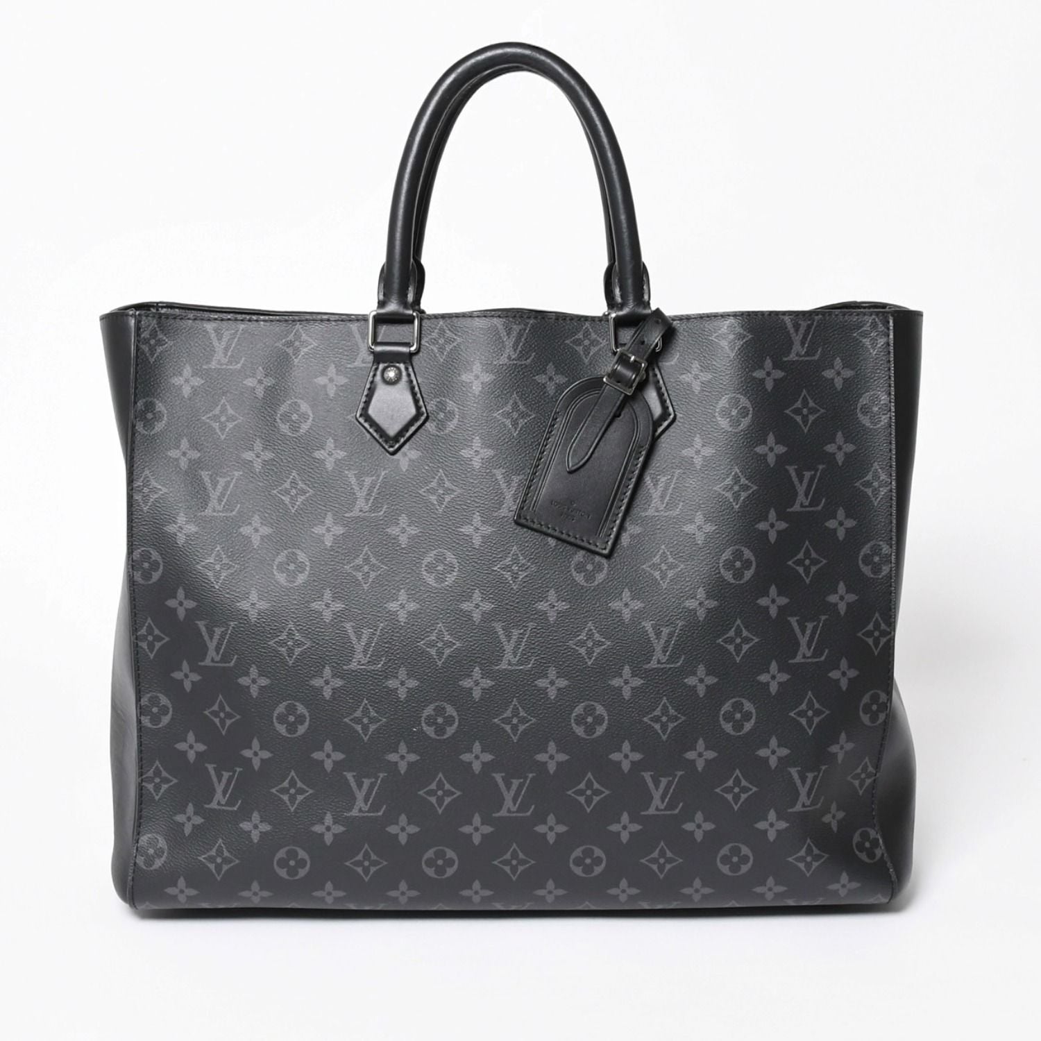 Louis Vuitton Grand Sac Tote Bag Monogram Eclipse Black Silver