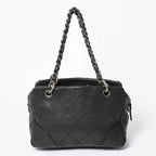 Chanel Wild Stitch Chain Tote Bag CC Logo Caviar Leather Black — view 2