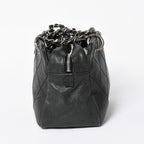Chanel Wild Stitch Chain Tote Bag CC Logo Caviar Leather Black — view 4