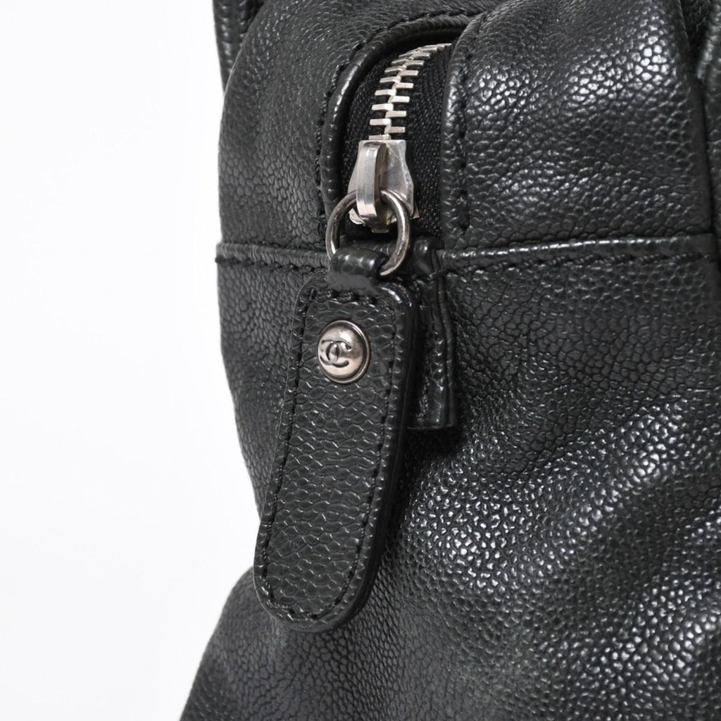 Chanel Wild Stitch Chain Tote Bag CC Logo Caviar Leather Black — view 5