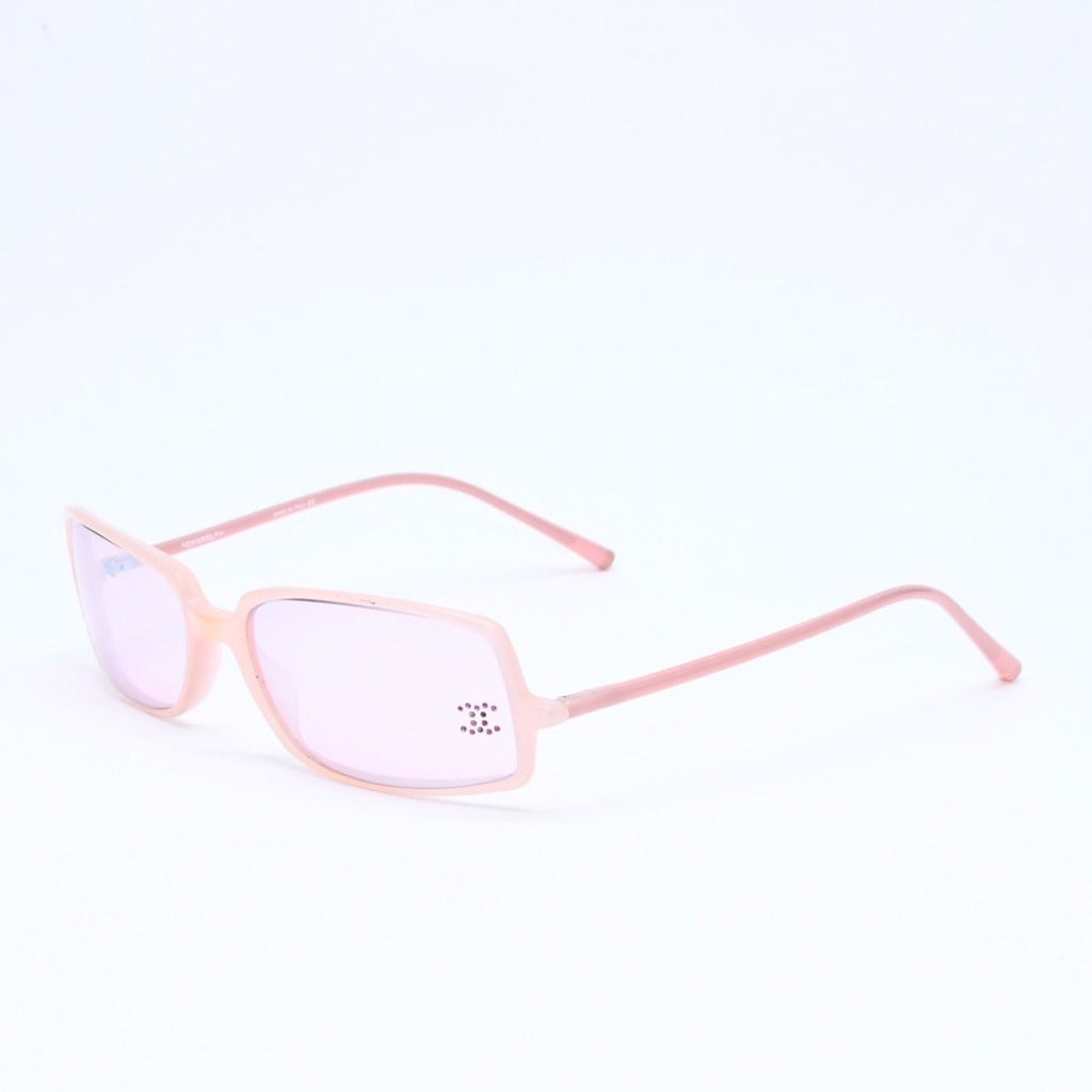 Chanel Square Shape Sunglasses Eyewear CC Logo Rhinestone Clear Pink — view 2