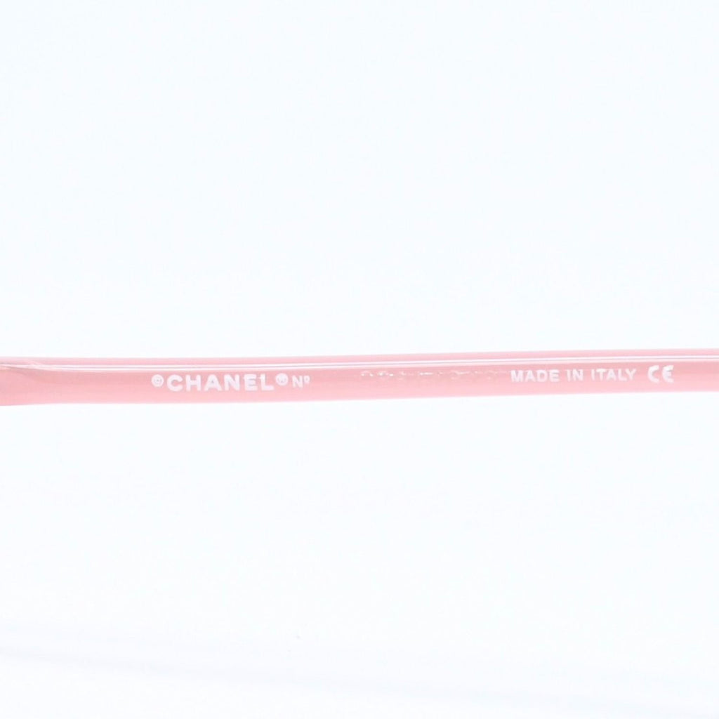 Chanel Square Shape Sunglasses Eyewear CC Logo Rhinestone Clear Pink — view 8