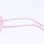 Chanel Square Shape Sunglasses Eyewear CC Logo Rhinestone Clear Pink — view 4