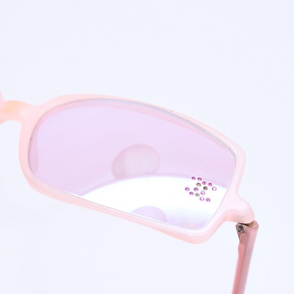 Chanel Square Shape Sunglasses Eyewear CC Logo Rhinestone Clear Pink — view 6