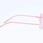 Chanel Square Shape Sunglasses Eyewear CC Logo Rhinestone Clear Pink — view 3