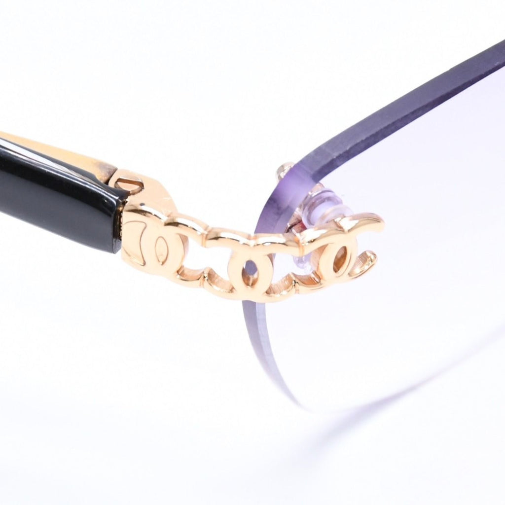Chanel Rimless Sunglasses Eyewear CC Logo Marble Purple — view 7
