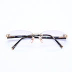 Chanel Rimless Sunglasses Eyewear CC Logo Marble Purple
