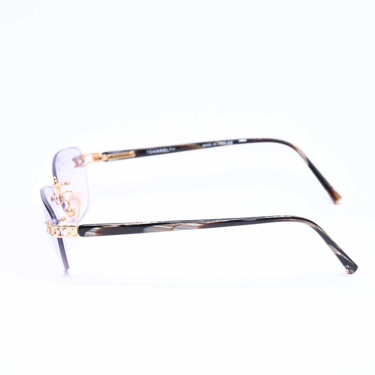 Chanel Rimless Sunglasses Eyewear CC Logo Marble Purple — view 5