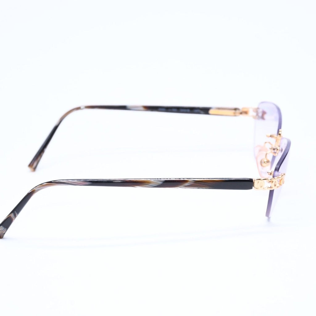 Chanel Rimless Sunglasses Eyewear CC Logo Marble Purple — view 4
