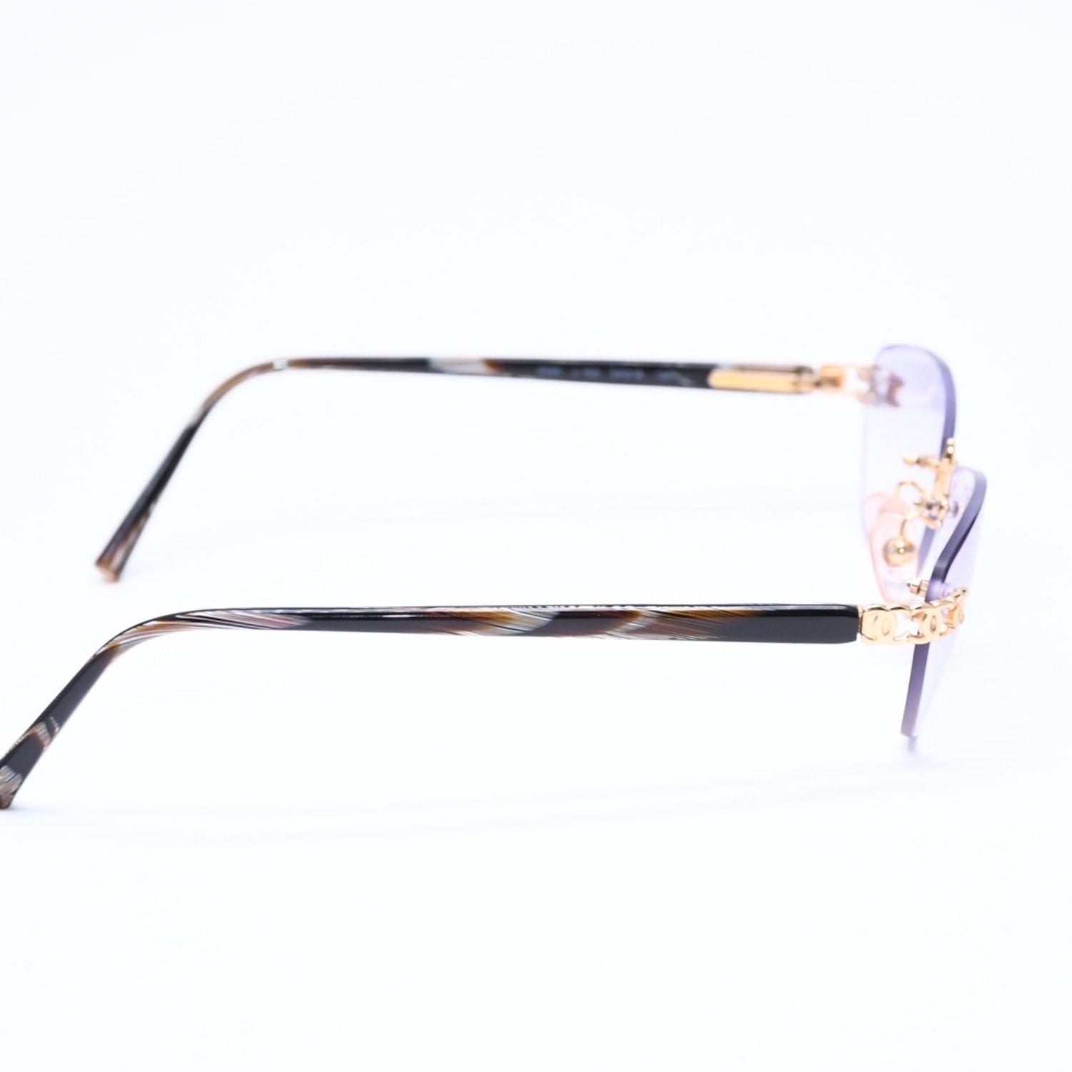 Chanel Rimless Sunglasses Eyewear CC Logo Marble Purple — view 4