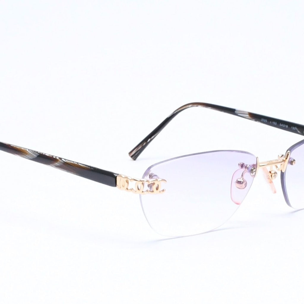 Chanel Rimless Sunglasses Eyewear CC Logo Marble Purple — view 3