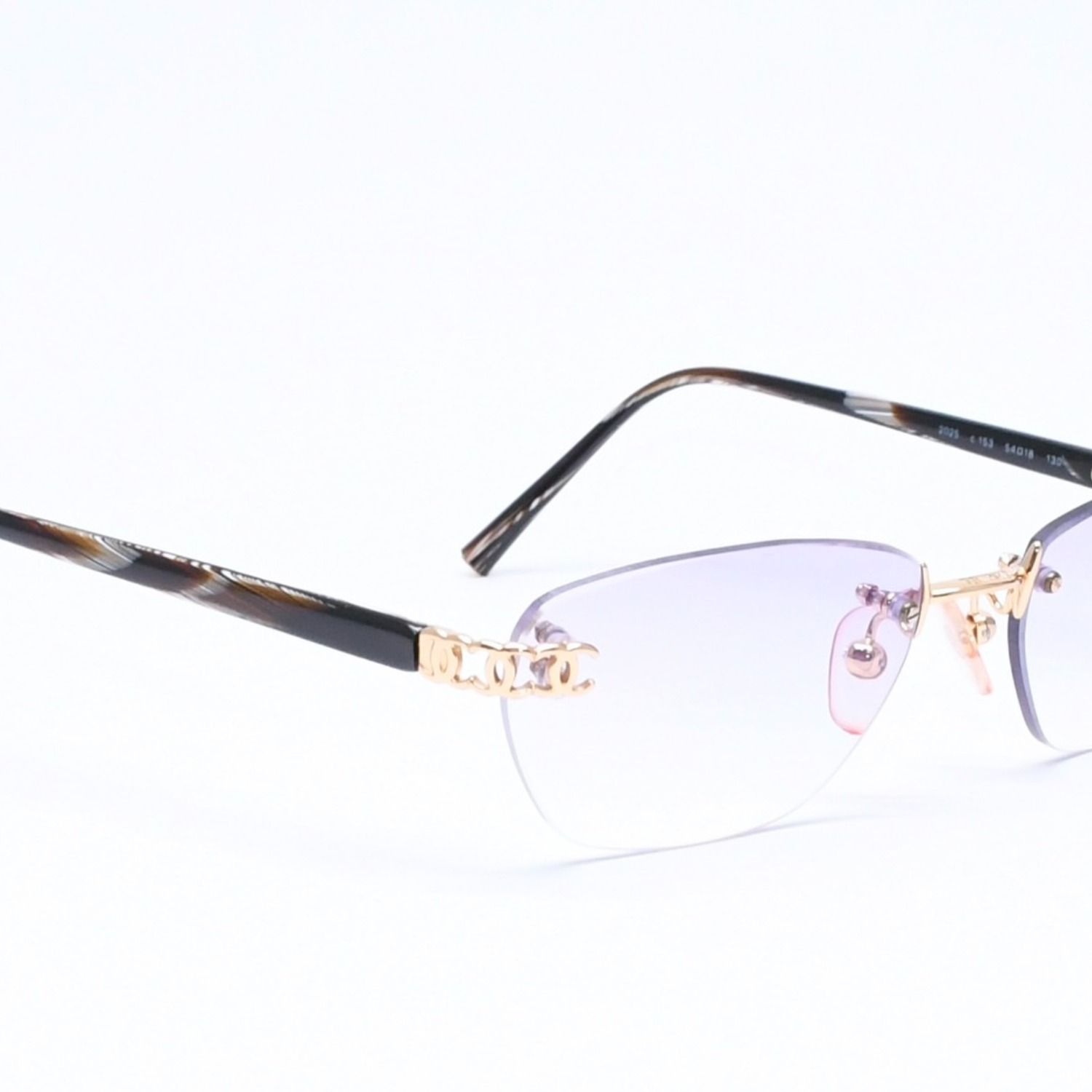 Chanel Rimless Sunglasses Eyewear CC Logo Marble Purple — view 3