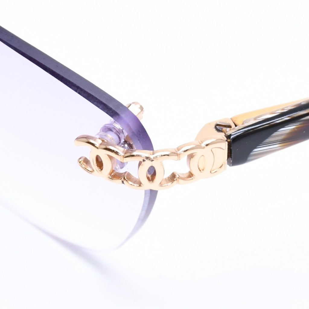 Chanel Rimless Sunglasses Eyewear CC Logo Marble Purple — view 8