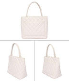 Chanel Tote Shoulder Bag Silver Stand Quilted — view 2