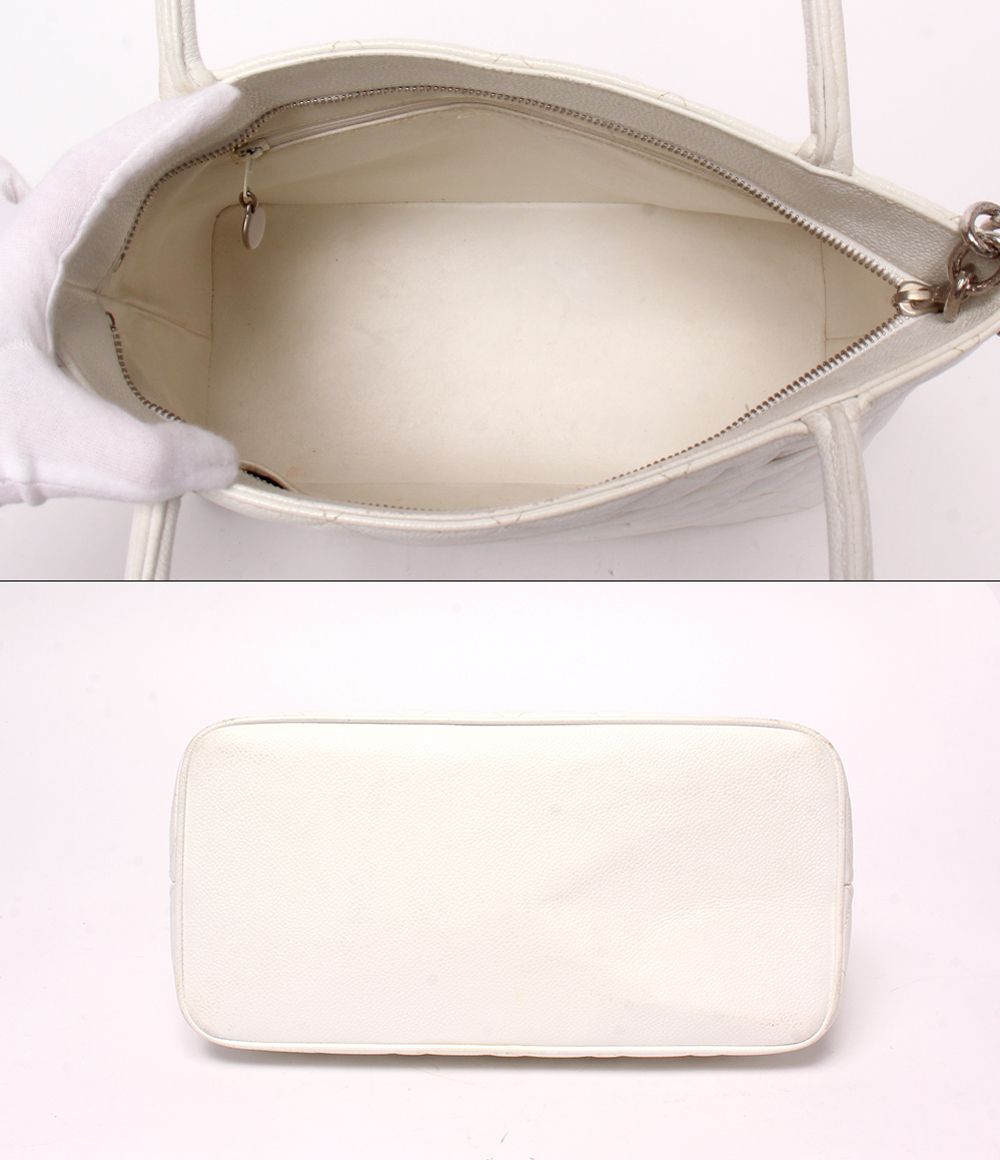 Chanel Tote Shoulder Bag Silver Stand Quilted — view 3