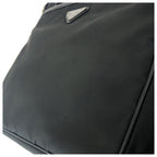 Prada Tessuto Saffiano Black Silver Nylon Leather Shoulder Bag — view 5
