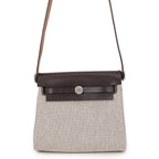 Hermes Shoulder Bag Herbag Zip Mini Ecru Ebene Silver Toile Ash Vache Hunter