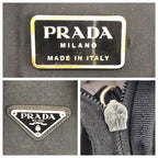 Prada Tessuto Triangular Black Silver Nylon Backpack — view 4
