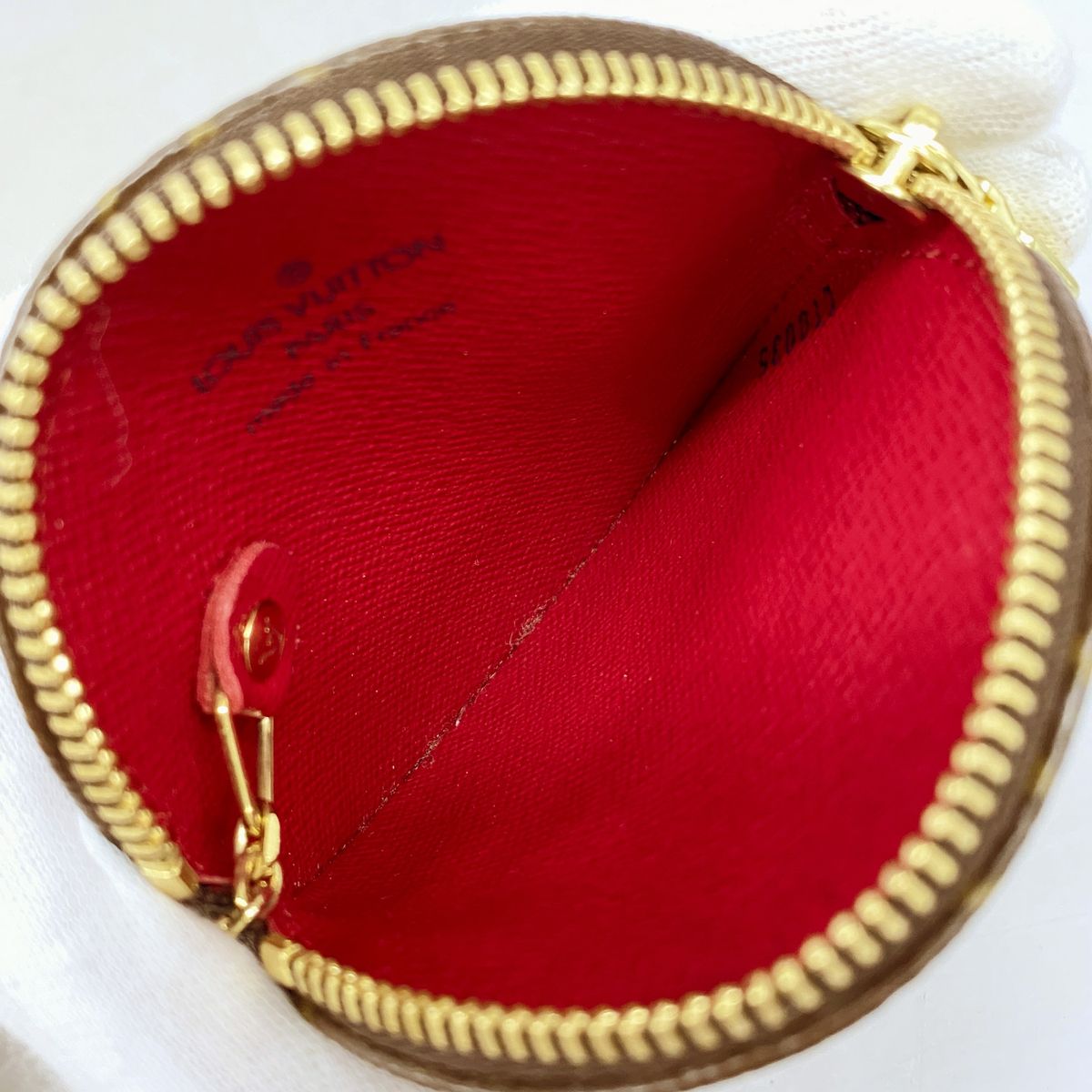 Louis Vuitton Coin Purse Monogram Cherry Porto Moneron Brown Red Takashi — view 3