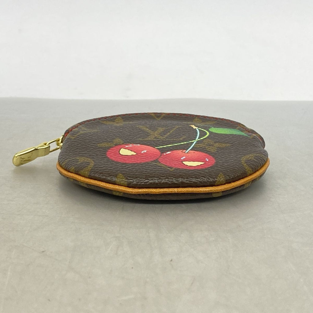 Louis Vuitton Coin Purse Monogram Cherry Porto Moneron Brown Red Takashi — view 2