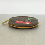 Louis Vuitton Coin Purse Monogram Cherry Porto Moneron Brown Red Takashi — view 2