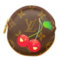 Louis Vuitton Coin Purse Monogram Cherry Porto Moneron Brown Red Takashi