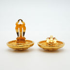 Chanel Earrings Vintage CC Logo Quilted Round — view 3
