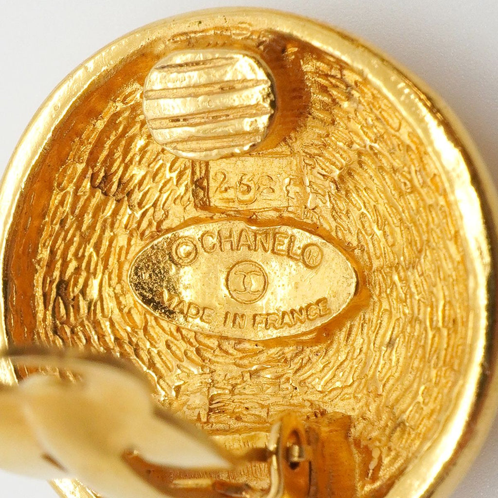 Chanel Earrings Vintage CC Logo Quilted Round — view 4