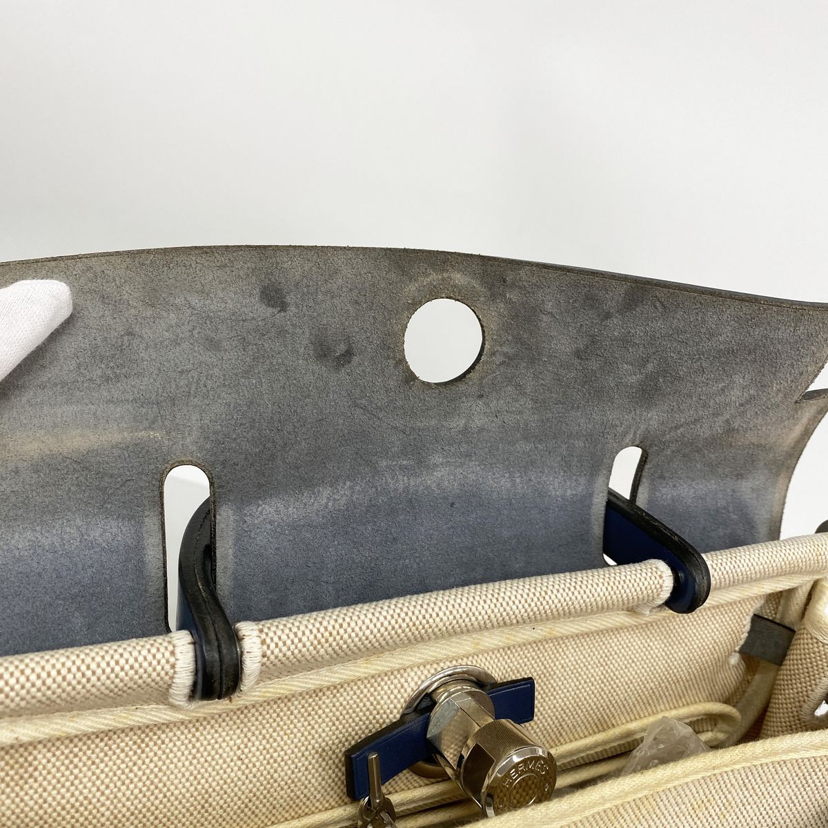 Hermes Herbag PM Toilet Ash Blue Silver Handbag — view 7