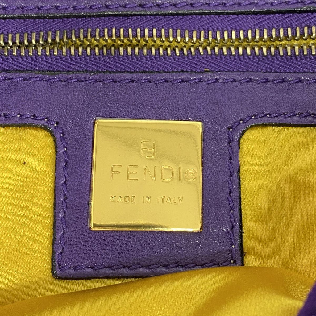 Fendi Handle Mamma Bucket Suede Purple Gold — view 5